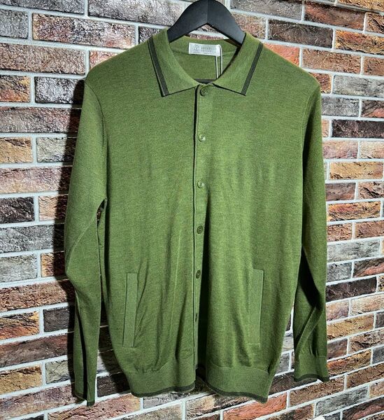 Мужской кардиган Brunello Cucinelli мужской болотный 159091