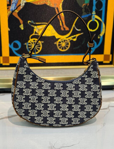 Сумка Celine Ava женский текстиль графитовый 142004-5