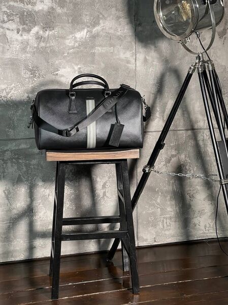 Дорожная сумка Prada мужской кожа черный 19284-5