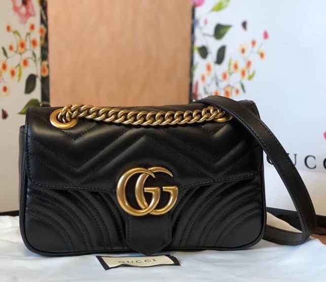 Сумка Gucci Marmont женский кожа черный 75202