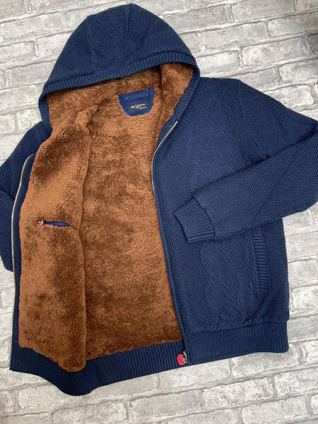 Мужской кардиган Kiton мужской вязаная ткань синий 105923-2