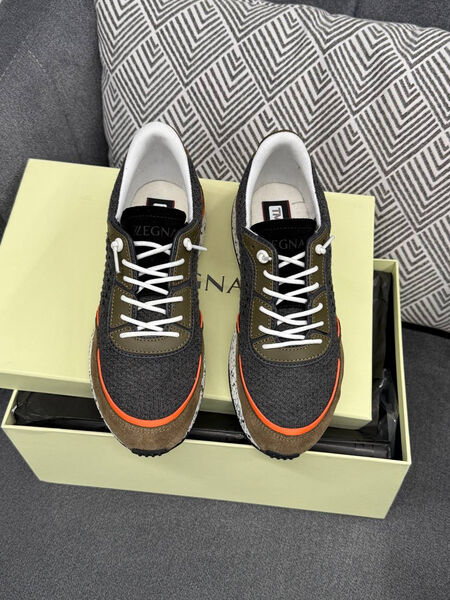 Мужские кроссовки Zegna мужской текстиль графитовый 192068-2