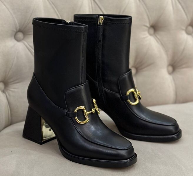 Ботильоны Gucci женский кожа черный 122993