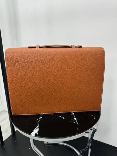 Мужской портфель Hermès мужской кожа бежевый 52079-3