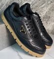 Мужские кроссовки Prada мужской кожа черный 161423-1