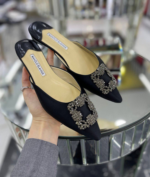 Мюли Manolo Blahnik женский черный 55006-2