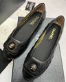 Балетки Chanel женский кожа черный 177886-1