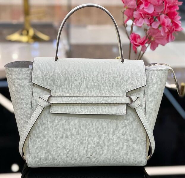 Сумка Celine Belt Micro женский кожа swift молочный 142388