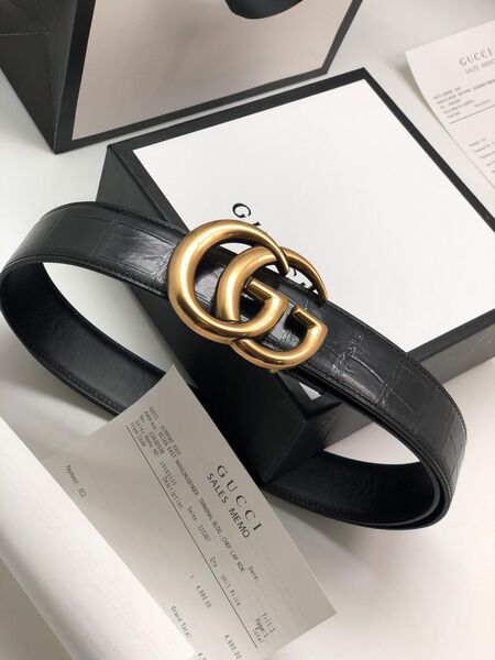 Мужской ремень Gucci мужской кожа черный 52373-2