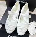 Балетки Chanel женский вельвет белый 132190-1