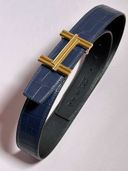 Мужской ремень Hermès мужской кожа синий 152879