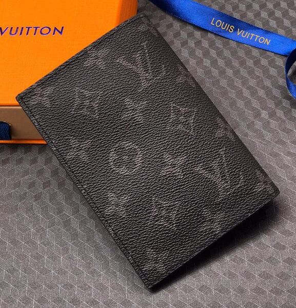Обложка на паспорт Louis Vuitton женский канва черный 55363