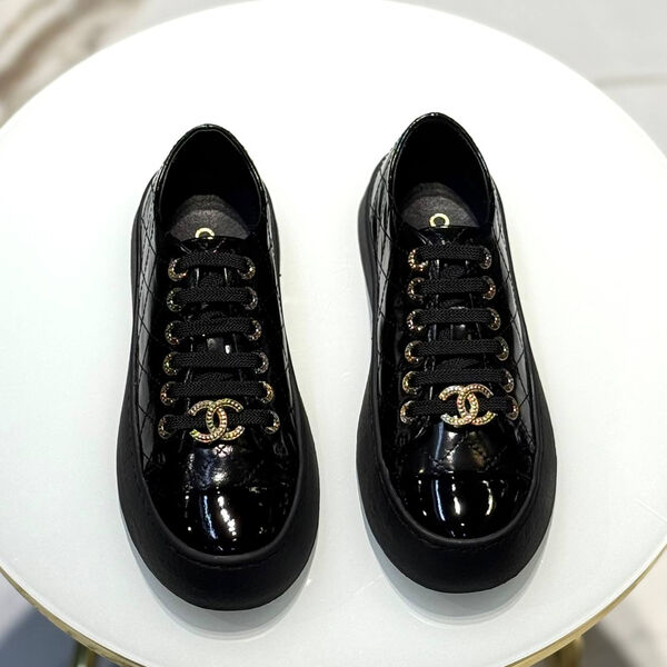 Кеды Chanel женский кожа черный 195900-2