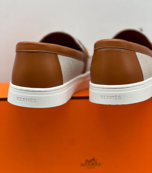 Лоферы Hermès женский текстиль графитовый 115067-2