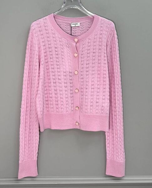 Кардиган Chanel женский вязаная ткань розовый 164834
