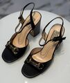 Босоножки Gucci женский кожа черный 189475-1