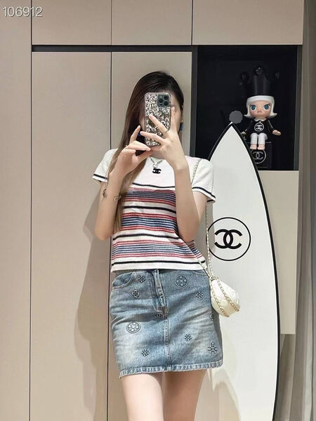 Футболка Chanel женский бордовый 152626-2