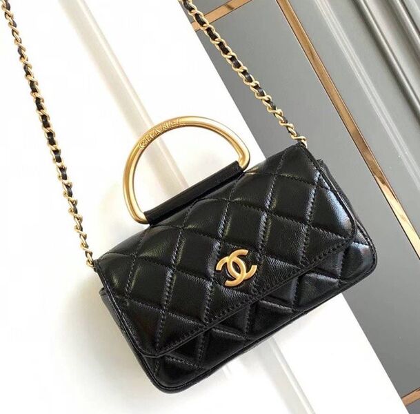 Сумка Chanel женский кожа черный 124713