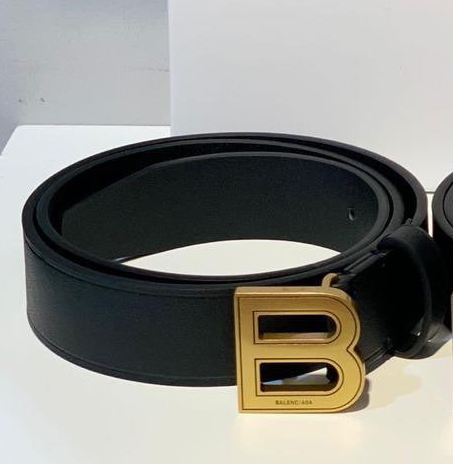 Женский ремень Balenciaga женский кожа swift черный,белый 94388
