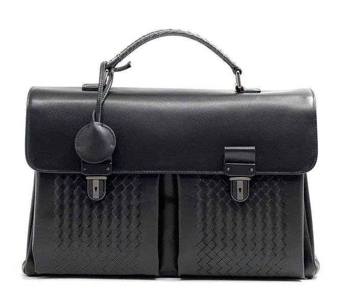 Мужской портфель Bottega Veneta мужской кожа черный 132086