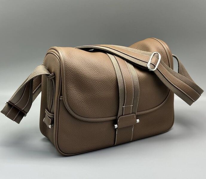 Мужская сумка мессенджер Hermès мужской кожа бежевый 200800