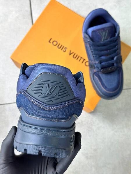 Мужские кроссовки Louis Vuitton мужской текстиль синий 167244-4