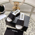 Шлепки Chanel женский кожа черный 192479-2