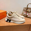 Мужские кроссовки Hermès мужской замша бежевый 201057-4