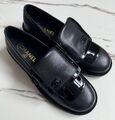 Лоферы Chanel женский кожа swift черный,серебристый 161360
