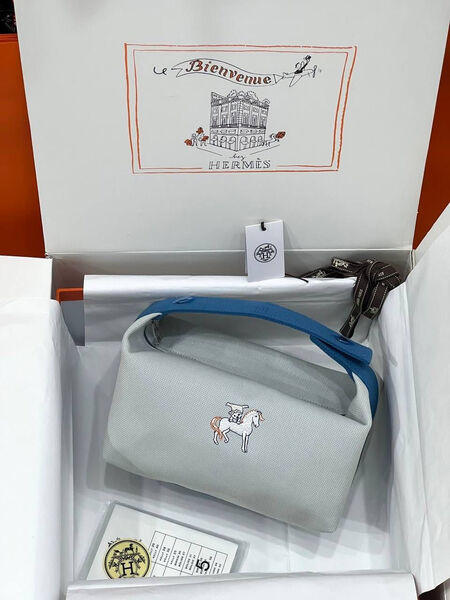 Косметичка Hermès женский текстиль графитовый 116425