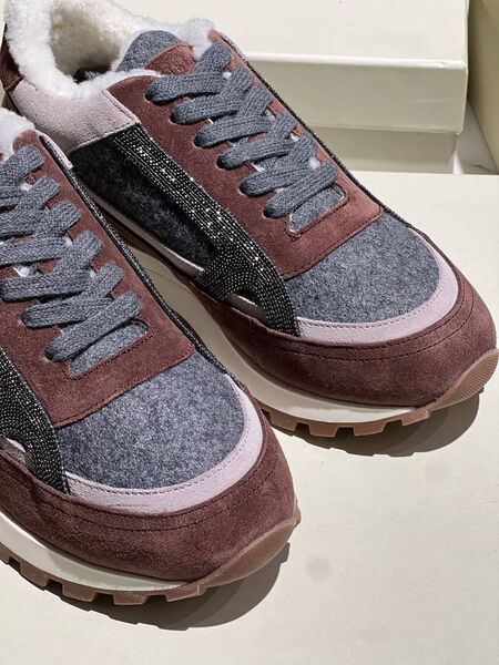 Кроссовки Brunello Cucinelli женский текстиль графитовый 164888-2