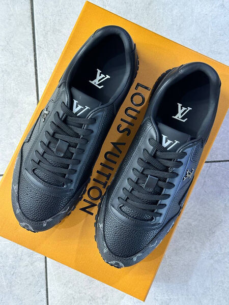 Мужские кроссовки Louis Vuitton мужской кожа черный 172993-2
