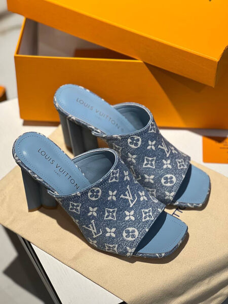 Сабо Louis Vuitton женский джинса синий 111053-2