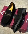 Лоферы Gucci женский замша черный 200419-1