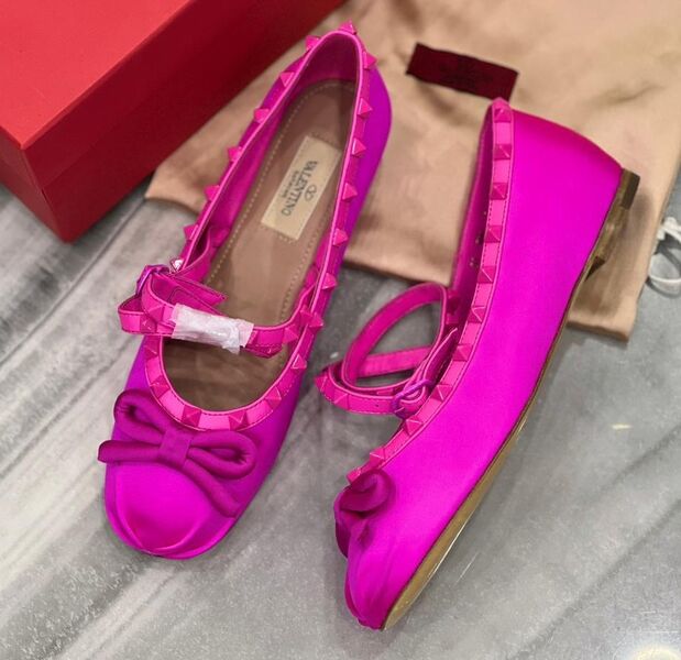 Балетки Valentino женский сатин розовый 121582