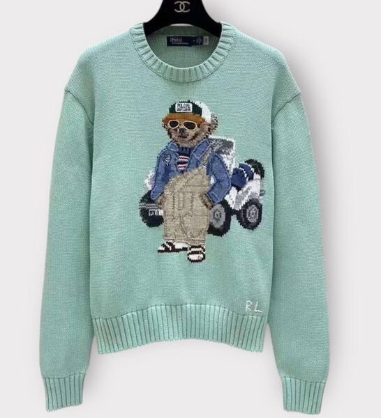 Свитер Ralph Lauren женский вязаная ткань бирюзовый 168419