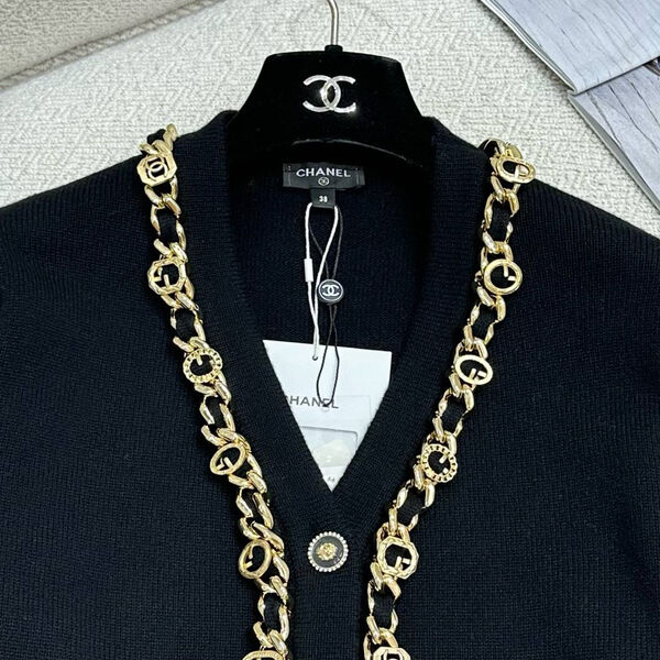 Кардиган Chanel женский вязаная ткань черный 159717-3