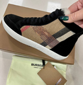 Кроссовки Burberry женский текстиль бежевый 33031-4