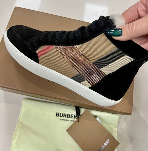 Кроссовки Burberry женский текстиль бежевый 33031-4