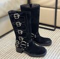 Сапоги Miu Miu женский замша черный 125980-1