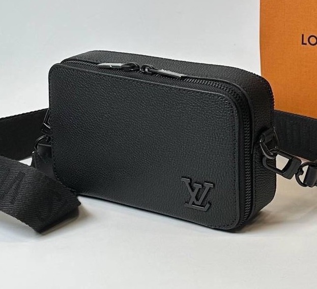 Мужская сумка мессенджер Louis Vuitton мужской кожа черный 154013