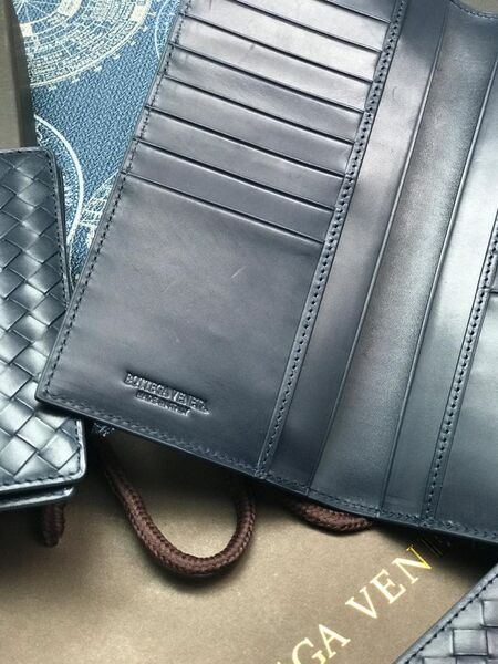 Кошелек Bottega Veneta мужской кожа синий 61855-3