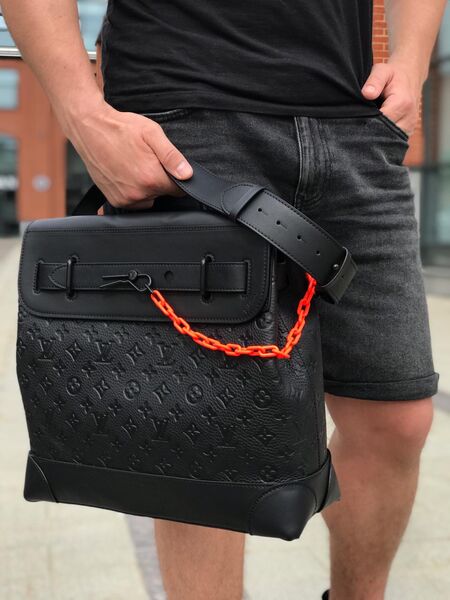 Мужская сумка мессенджер Louis Vuitton мужской кожа черный 76210