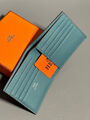 Мужской портмоне Hermès мужской кожа бирюзовый 154029-4
