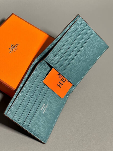 Мужской портмоне Hermès мужской кожа бирюзовый 154029-4