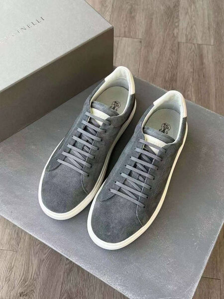 Мужские кеды Brunello Cucinelli мужской замша графитовый 145776-5