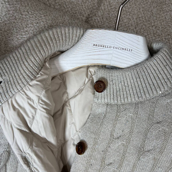 Кардиган Brunello Cucinelli женский вязаная ткань графитовый 200915-2