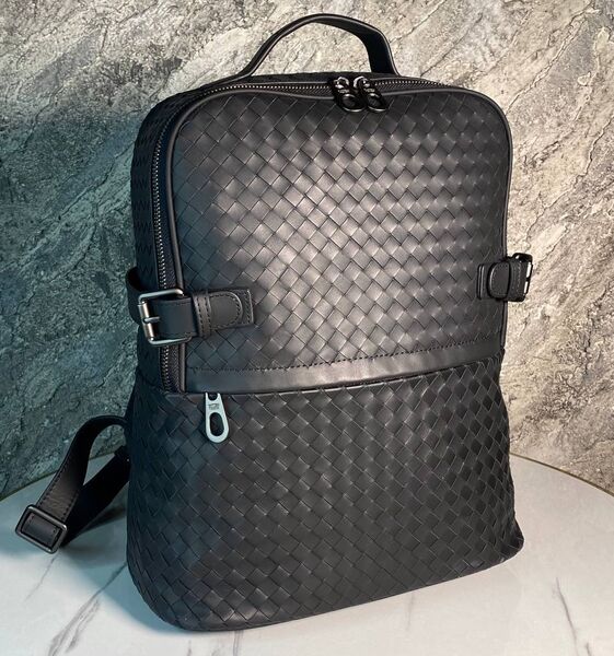 Мужской рюкзак Bottega Veneta мужской кожа черный 170723