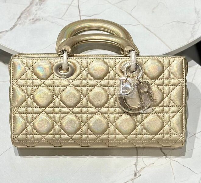 Сумка Christian Dior Lady женский кожа бронзовый 142728