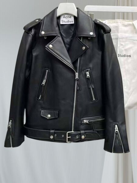Куртка Acne Studios женский кожа черный 141607